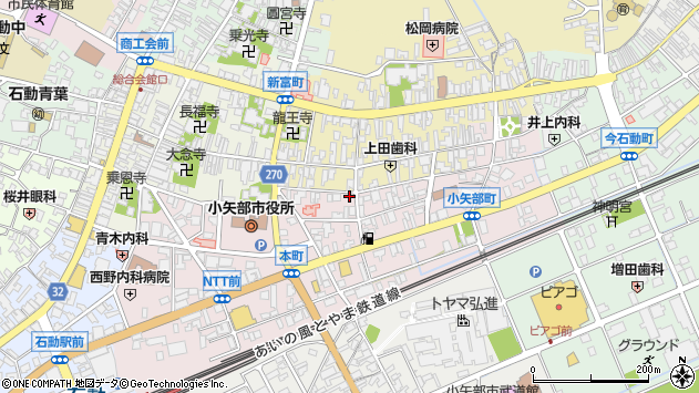 〒932-0058 富山県小矢部市小矢部町の地図
