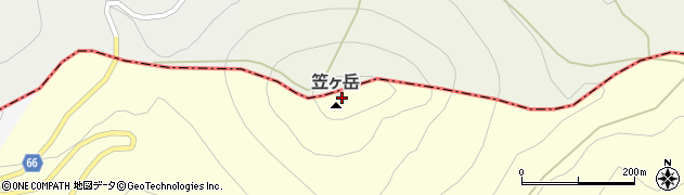 笠ケ岳周辺の地図