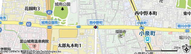 西中野町周辺の地図