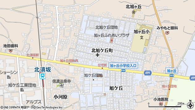 〒382-0002 長野県須坂市北旭ケ丘町の地図