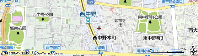 富山県富山市西中野本町周辺の地図