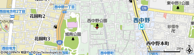 富山県富山市西中野町周辺の地図
