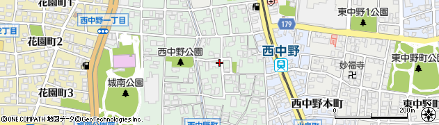 富山県富山市西中野町2丁目周辺の地図