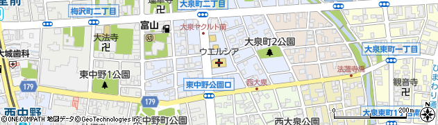 ウエルシア富山大泉店周辺の地図