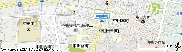 富山県高岡市中田西中町周辺の地図