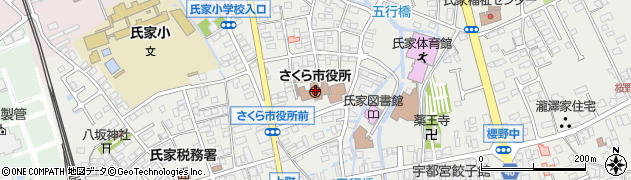 栃木県さくら市周辺の地図