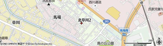 栃木県さくら市北草川2丁目周辺の地図