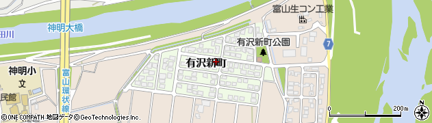 富山県富山市有沢新町84周辺の地図