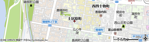 富山県富山市土居原町周辺の地図