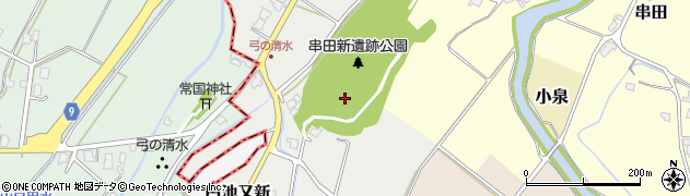 串田新遺跡周辺の地図
