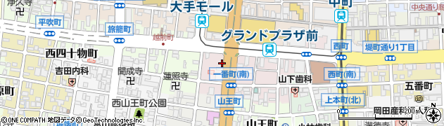 富山県富山市一番町周辺の地図