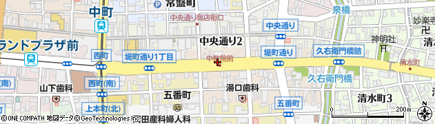 富山県富山市堤町通り周辺の地図
