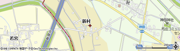 富山県上市町（中新川郡）新村周辺の地図