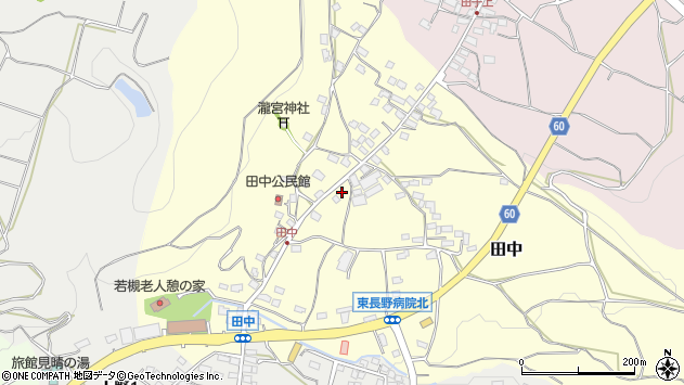 〒381-0086 長野県長野市田中の地図