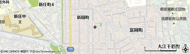富山県富山市新園町周辺の地図