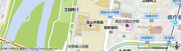 富山県立富山中部高等学校周辺の地図
