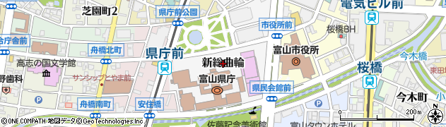 富山県富山市新総曲輪周辺の地図