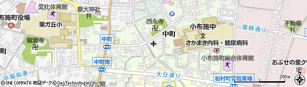 長野県小布施町（上高井郡）中町周辺の地図