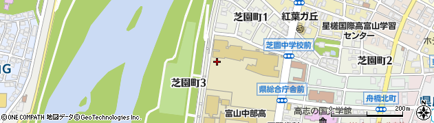 富山県富山市芝園町周辺の地図