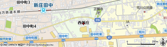 富山県富山市西新庄周辺の地図