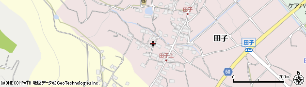 長野県長野市田子86周辺の地図