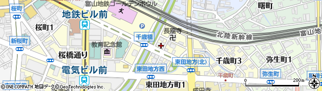富山県富山市千歳町周辺の地図