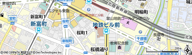 リパーク富山中央郵便局第１駐車場周辺の地図