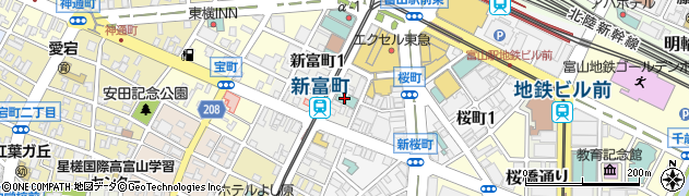 ホテルルートイン富山駅前周辺の地図