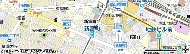 富山県富山市新富町周辺の地図