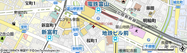 富山ＹＭＣＡ　駅前センター周辺の地図