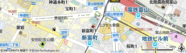 富山駅前郵便局周辺の地図
