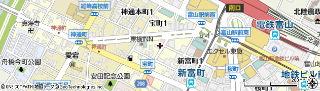 富山県富山市宝町周辺の地図