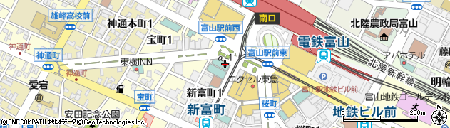 ホテルアルファーワン富山駅前周辺の地図