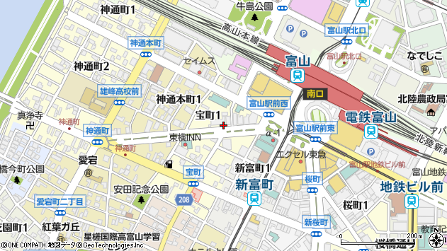 〒930-0007 富山県富山市宝町の地図