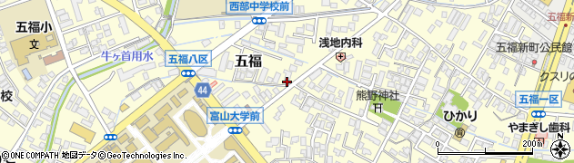 富山五福郵便局周辺の地図