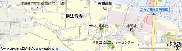 富山県上市町（中新川郡）横法音寺周辺の地図