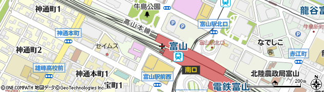 駅レンタカー富山営業所周辺の地図