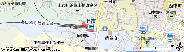 上市交通周辺の地図