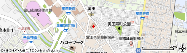 奥田公民館周辺の地図