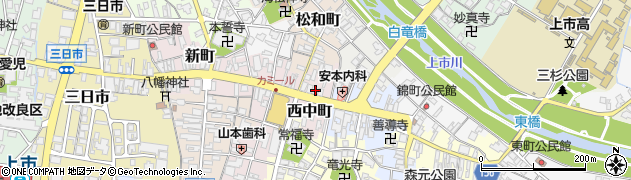 三栄時計中町店周辺の地図