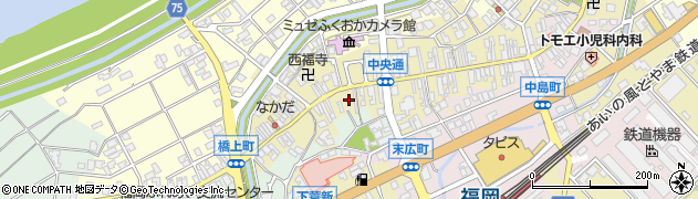 富山県高岡市中央通り周辺の地図
