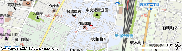 茨城県高萩市大和町周辺の地図