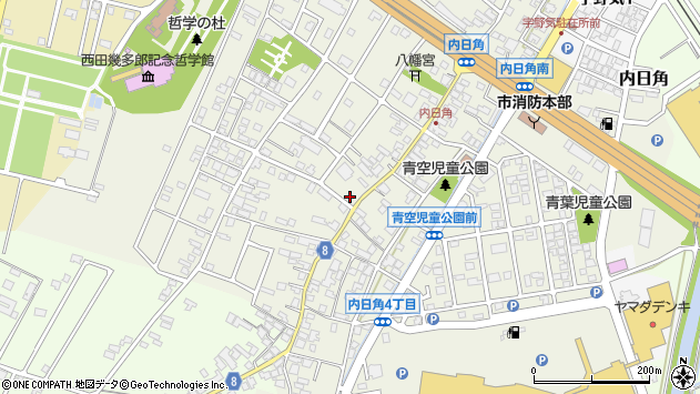 〒929-1126 石川県かほく市内日角の地図