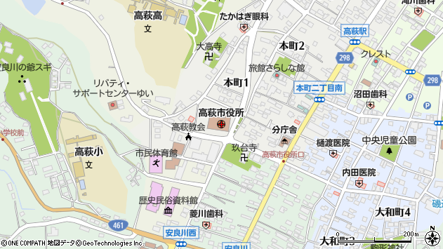 〒318-0000 茨城県高萩市（以下に掲載がない場合）の地図