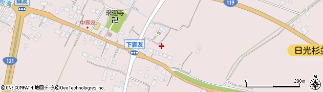 栃木県日光市森友1183周辺の地図