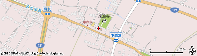 栃木県日光市森友1102周辺の地図