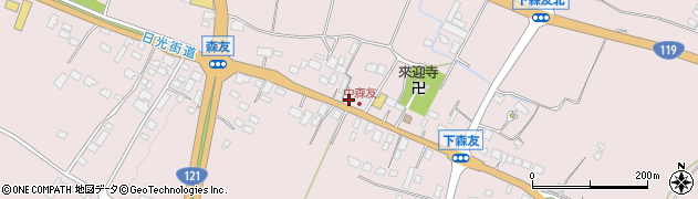 栃木県日光市森友1087周辺の地図
