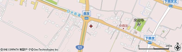 栃木県日光市森友496周辺の地図