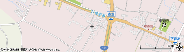 栃木県日光市森友525周辺の地図