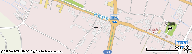 栃木県日光市森友523周辺の地図